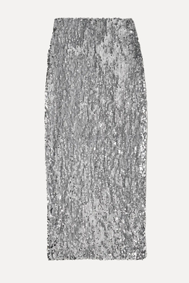 Sequined Tulle Midi Skirt  from SPRWMN 
