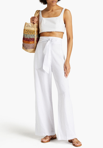 Linen-Blend Wide-Leg Pants from Jets Australia By Jessika Allen