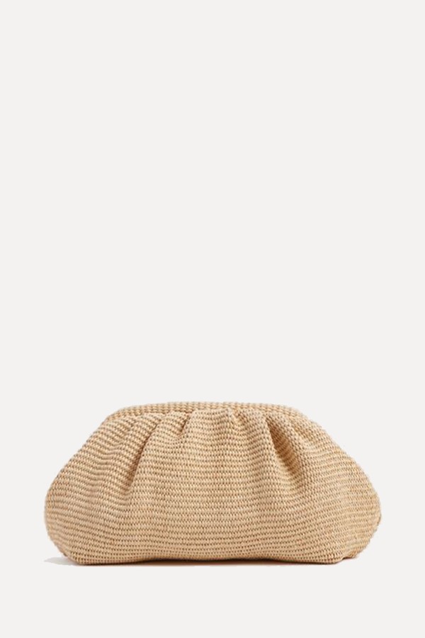 Delilah Raffia Ruched Clutch Bag from Reiss