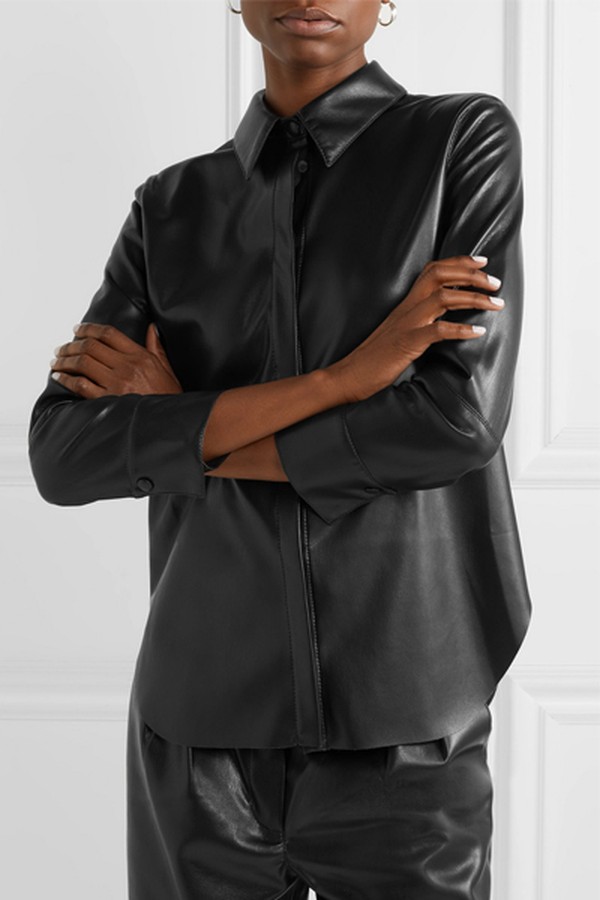 Naum Vegan Leather Shirt from Nanushka