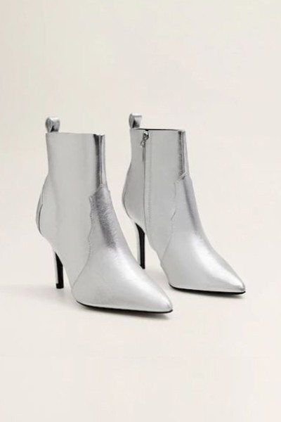 Metallic Heel Ankle Boots from Mango