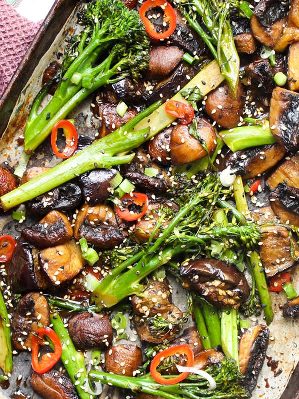 Miso & Sriracha Glazed Vegetable Tray Bake