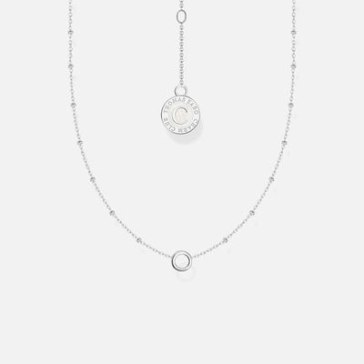 Member Charm Necklace With White Charmista Disc Silver