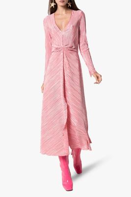 Gathered Front Pleated Midi Dress from Rotate