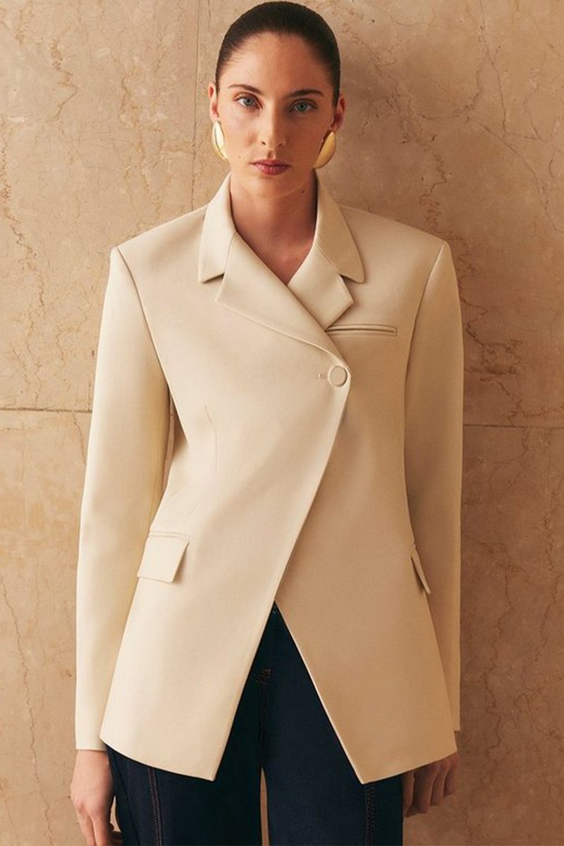 Soft Structured Asymmetric Tailored Single Breasted Blazer from Karen Millen