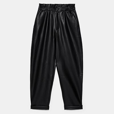 Faux Leather Slouchy Trousers from Zara