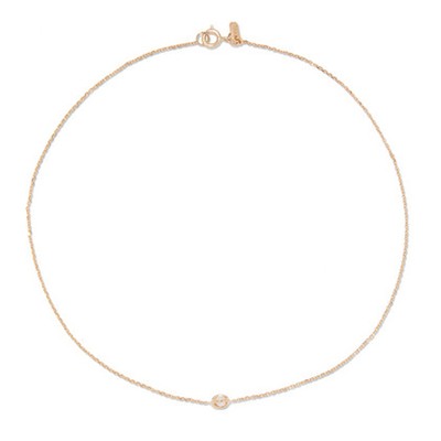 Orbit 9k Gold Pearl Anklet from Sarah & Sebastian