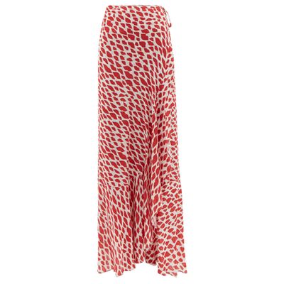 Baccio Lip-Print Midi Wrap Skirt from £375