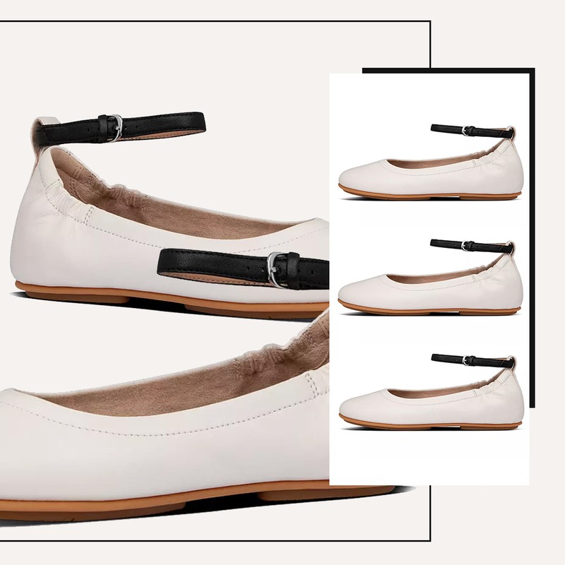 Leather Ankle-Strap Ballet Pumps | £40 (were £80)