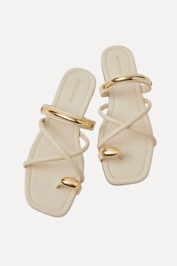 Metal Detail Toe Strap Sandals