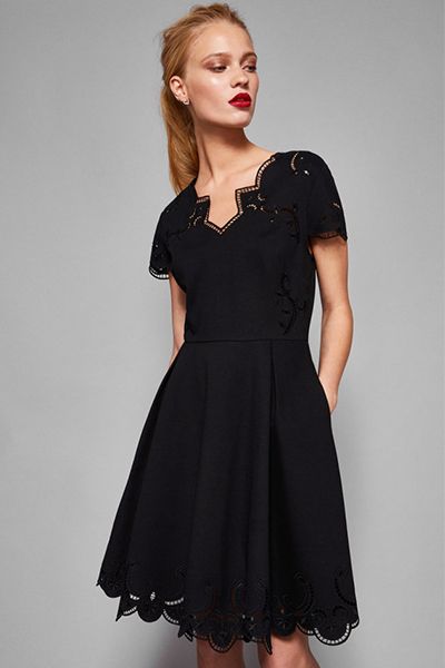 Saloane Embroidered Skater Dress