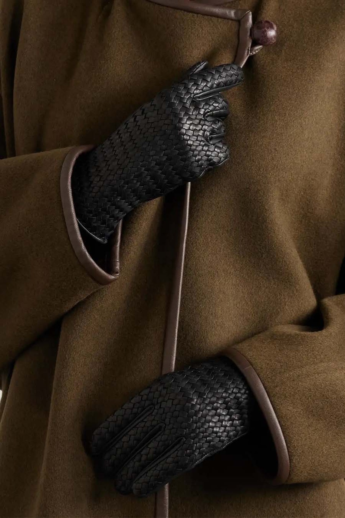 Stanilas Woven Leather Gloves from Agnelle