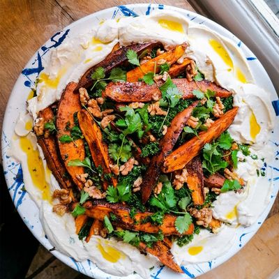 Spiced Roast Sweet Potato, Kale, Coriander, Toasted Walnuts & Tahini Yoghurt