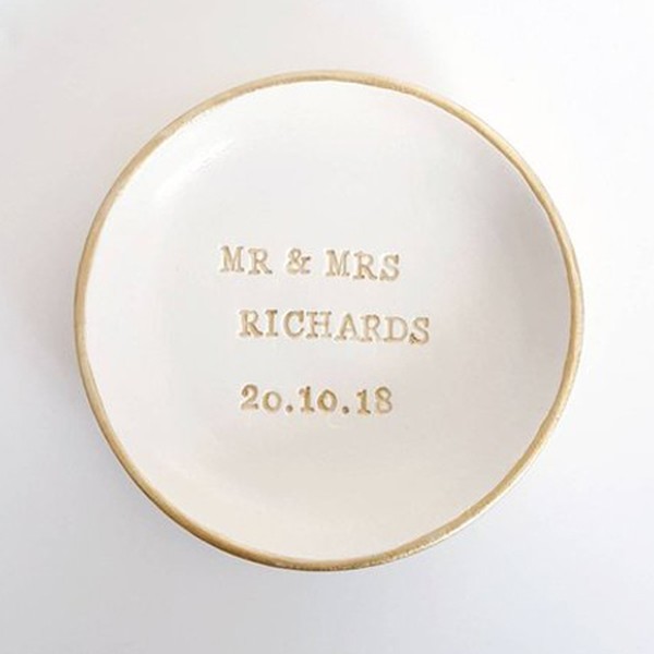 Personalised Wedding Ring Dish from LittleWisteriaArt