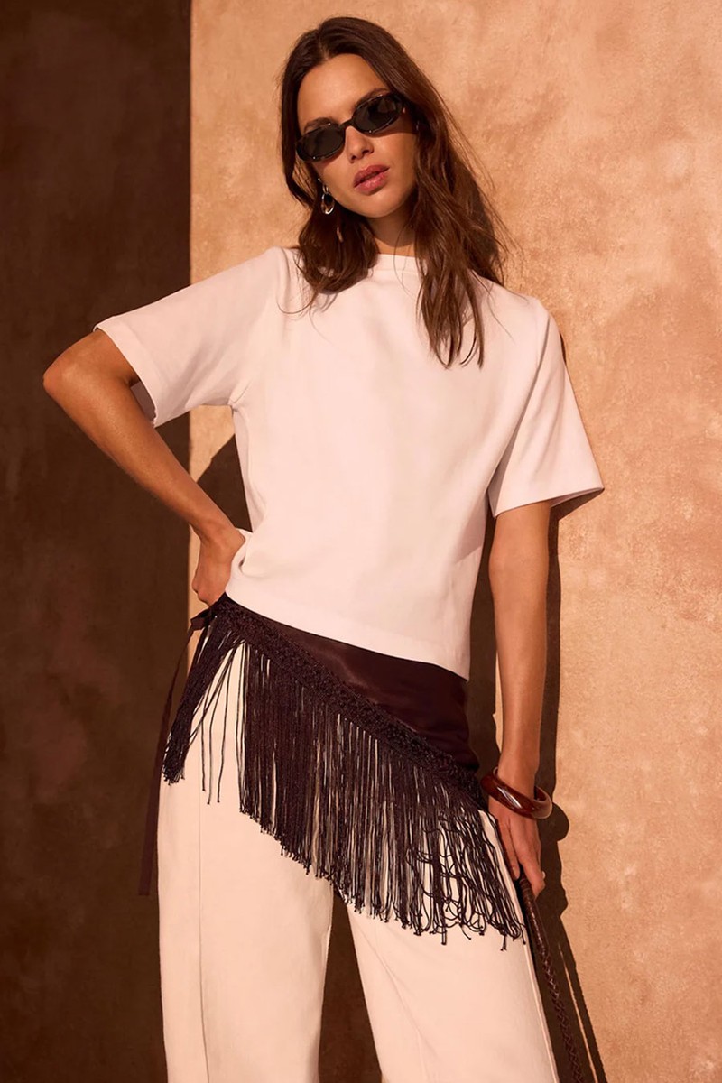 Satin Fringe Waist Scarf from Mint Velvet