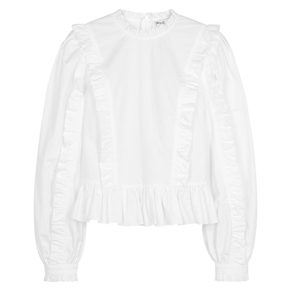 White Ruffle-Trimmed Cotton Blouse from JW Anderson