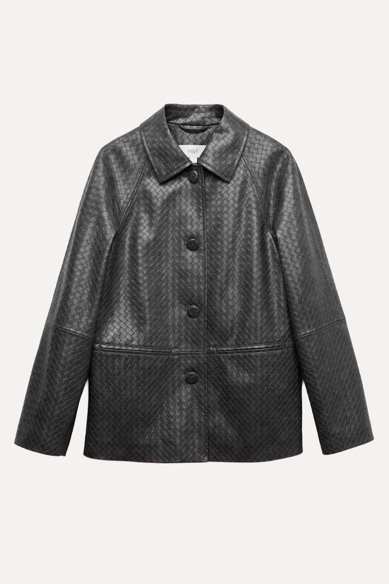 Textured Faux Leather Jacket from Marks & Spencer