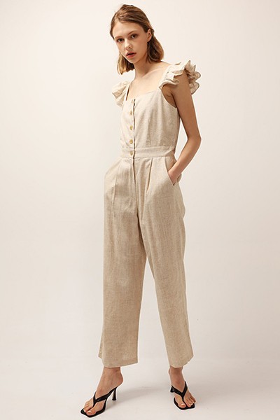 Hailey Ruffle Strap Jumpsuit from Storets