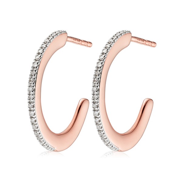 Fiji Skinny Hoop Diamond Earrings