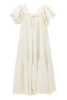 Aida Ruffled Linen-Blend Dress from Story MFG