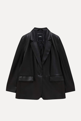 Faux Leather Blazer With A Pocket  from Pull & Bear 