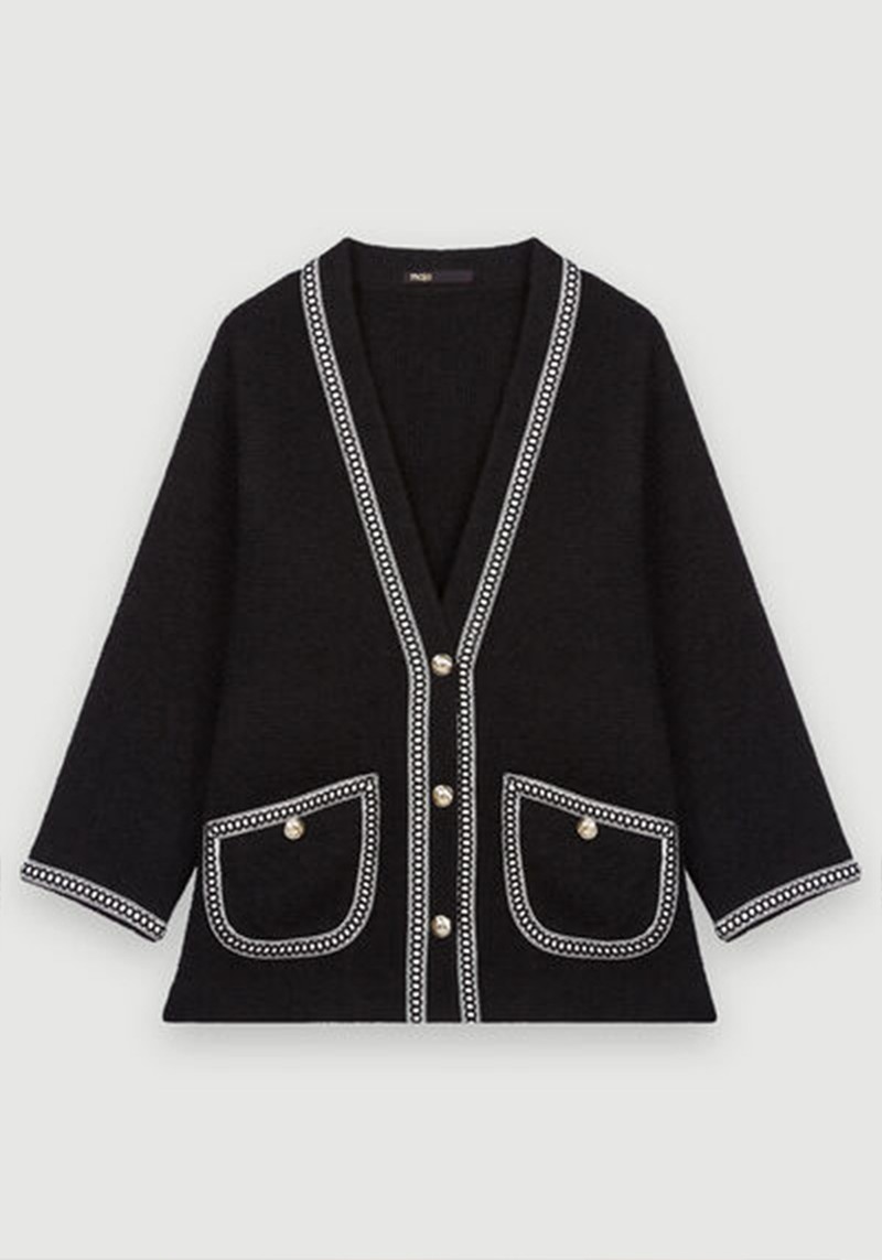 Contrasting Tweed-Style Jacket from Maje