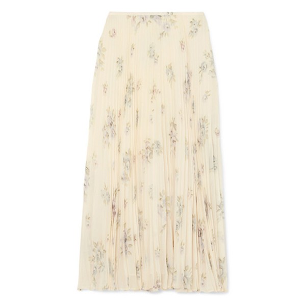 Abbot Pleated Floral-Print Silk-Chiffon Midi Skirt from Joseph