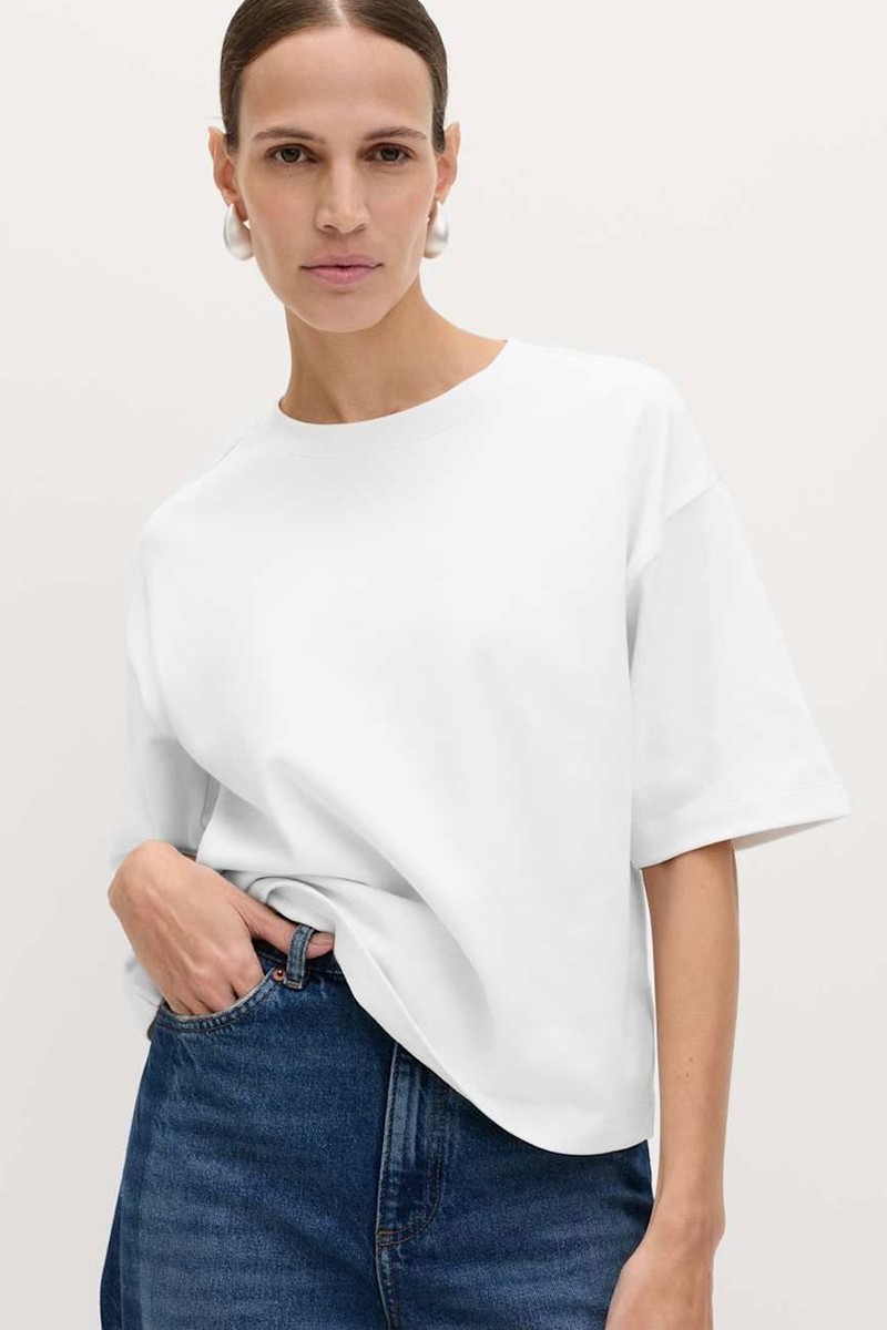 Pure Cotton Heavyweight V-Neck Top from Marks & Spencer