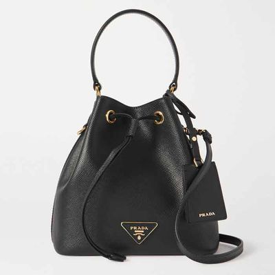 Textured-Leather Bucket Bag from Prada