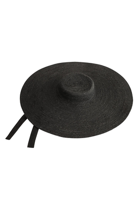 Lola Wide Brim Jute Straw Hat Black from Brunna.Co