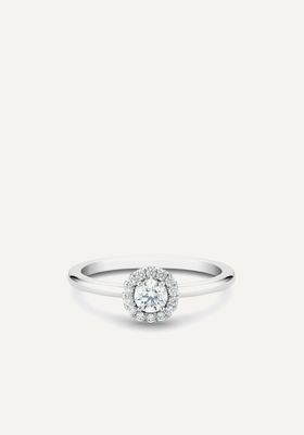 Aura Round Brilliant Diamond Ring In Platinum