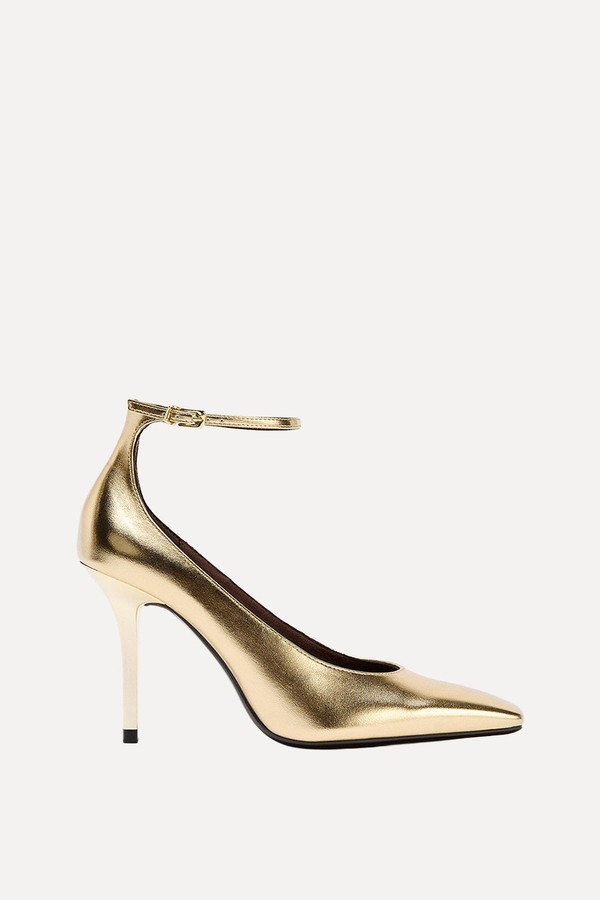 Metallic Effect High-Heel Shoes from Zara