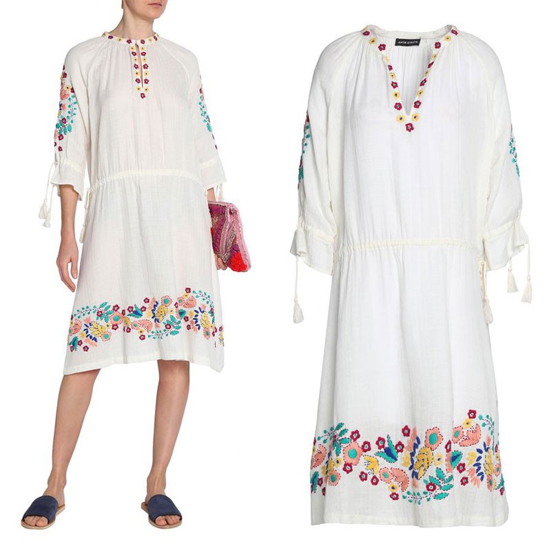 Embroidered Cotton-Gauze Dress from Antik Batik