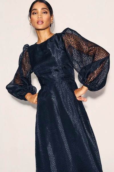 Organza Balloon Sleeve Zora Midi Dress from Nobody's Child