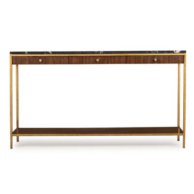 Andrew Martin Rufus Marble Brass Console Table from Houseology 