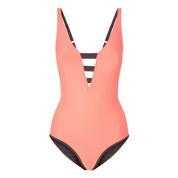 BB Taupe/Coral Reversible V One Piece