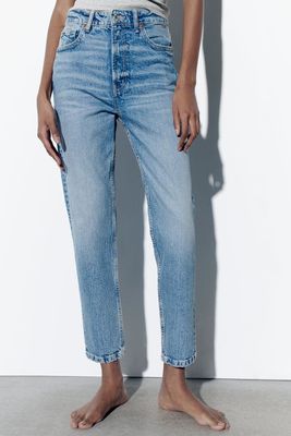 High-Rise Comfort Fit TRF Mom Jeans from Zara