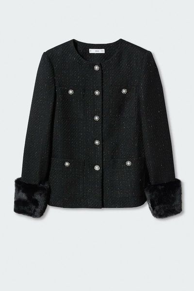 Tweed Jacket With Jewel Buttons from Mango