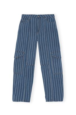 Stripe Denim Cargo Pants from Ganni