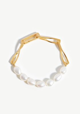 Baroque Pearl Twisted Link Bracelet from Missoma