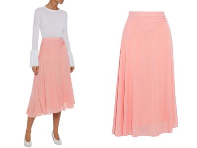 Julia Gathered Stretch-Knit Midi Skirt from Iris & Ink