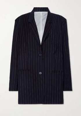 Pernille Oversized Striped Woven Blazer from Frankie Shop