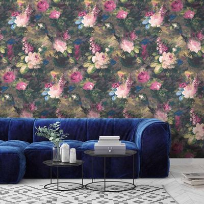 Ava Marika Supersized Electric Floral Wallpaper from Woodchip & Magnolia