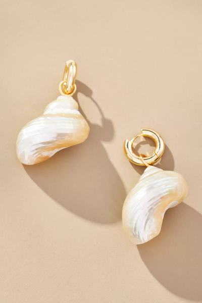 Conch Shell Huggie Earrings from Anthropologie