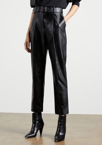 Faydell Faux Leather Belted Trousers