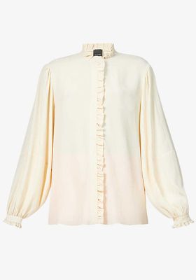 Kendra Frill-Trimmed Crepe Blouse from Pinko