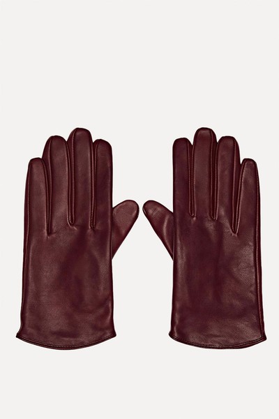 Short Leather Gloves from Massimo Dutti