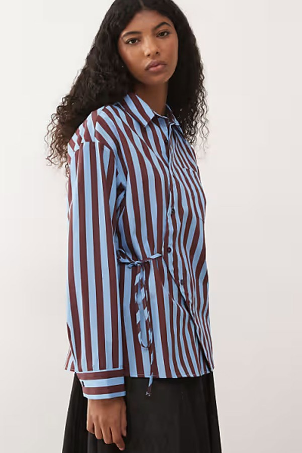 Oversized Shirt With Asymmetric Placket from Reclaimed Vintage
