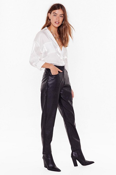 We’ve Got To Faux Leather Croc Trousers