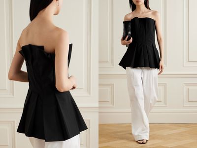 Tulip Strapless Pleated Wool-Blend Top, £500 | Róhe 